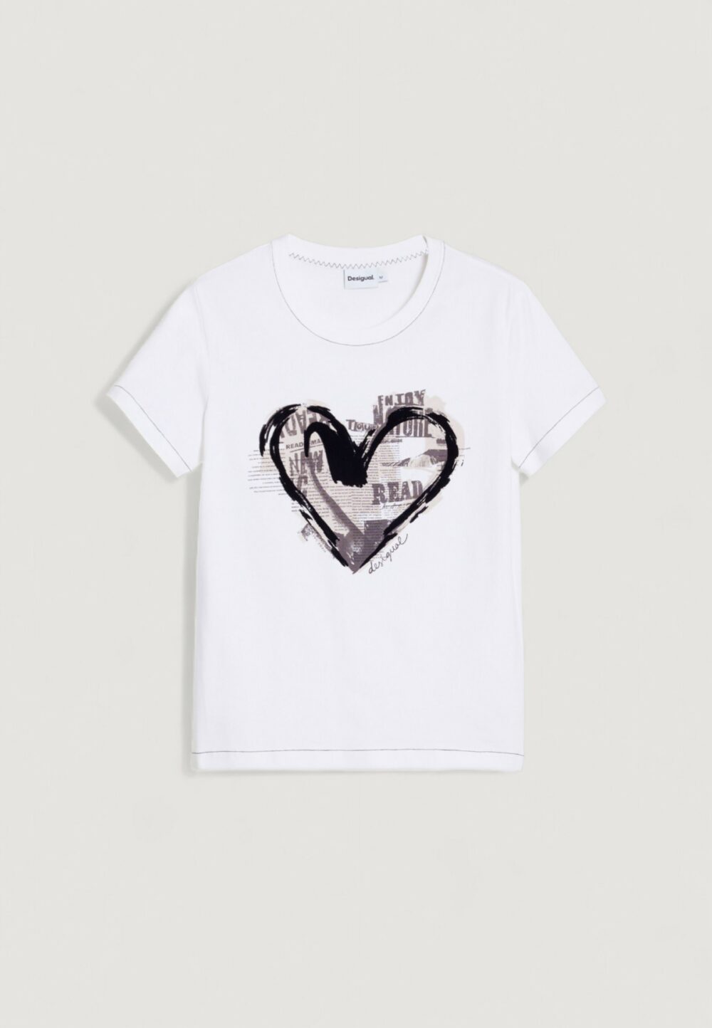 T-shirt Desigual TS_LETTER CORE Bianco - Foto 5