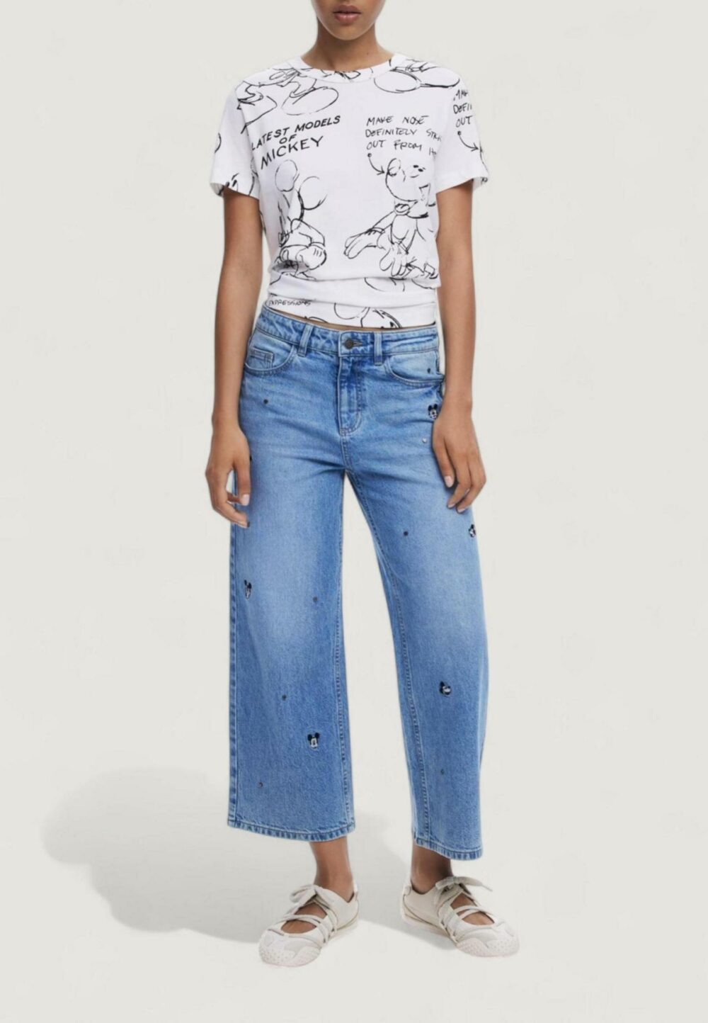 T-shirt Desigual TS_MICKEY SKETCH Bianco - Foto 3