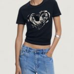 T-shirt Desigual TS_LETTER CORE Nero - Foto 1