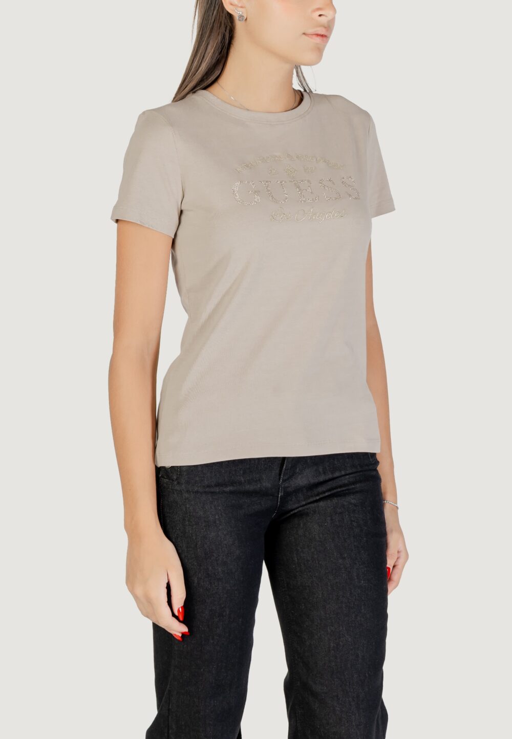 T-shirt Guess MARINA SS CN T-SHIRT Beige - Foto 2