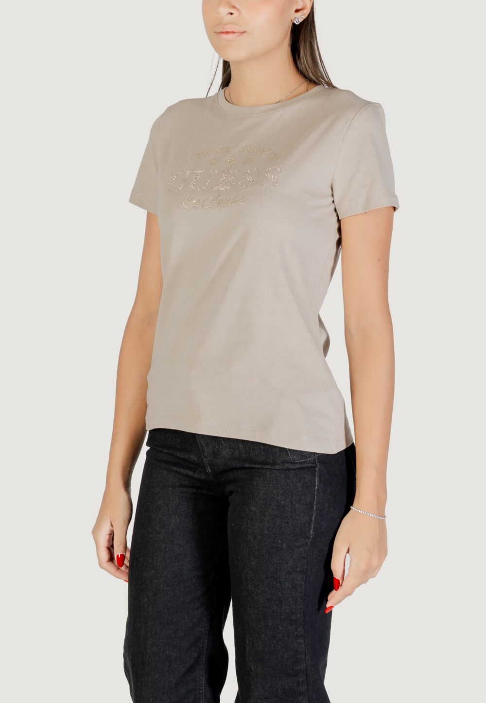 T-shirt Guess MARINA SS CN T-SHIRT Beige - Foto 3