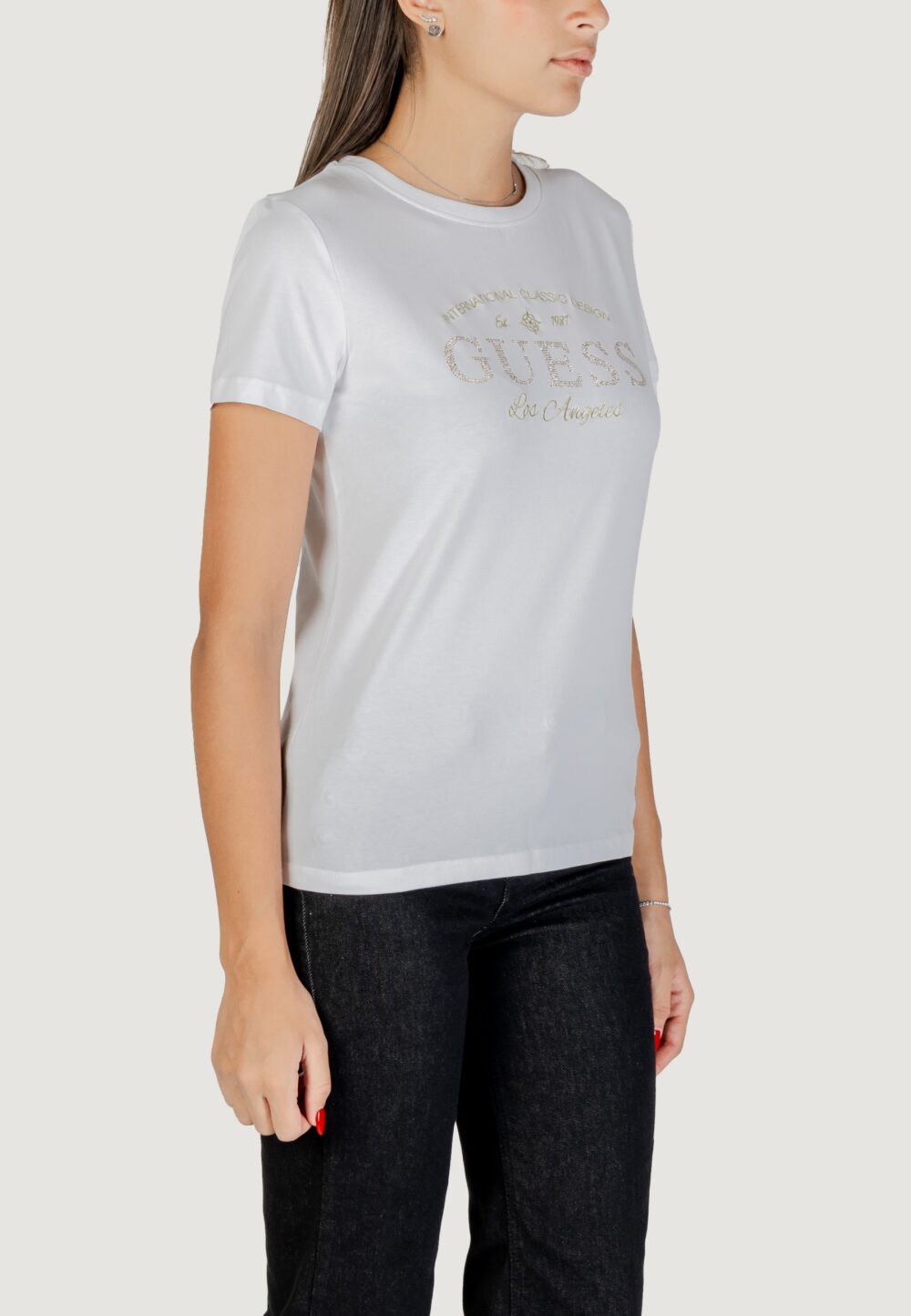 T-shirt Guess MARINA SS CN T-SHIRT Bianco - Foto 3