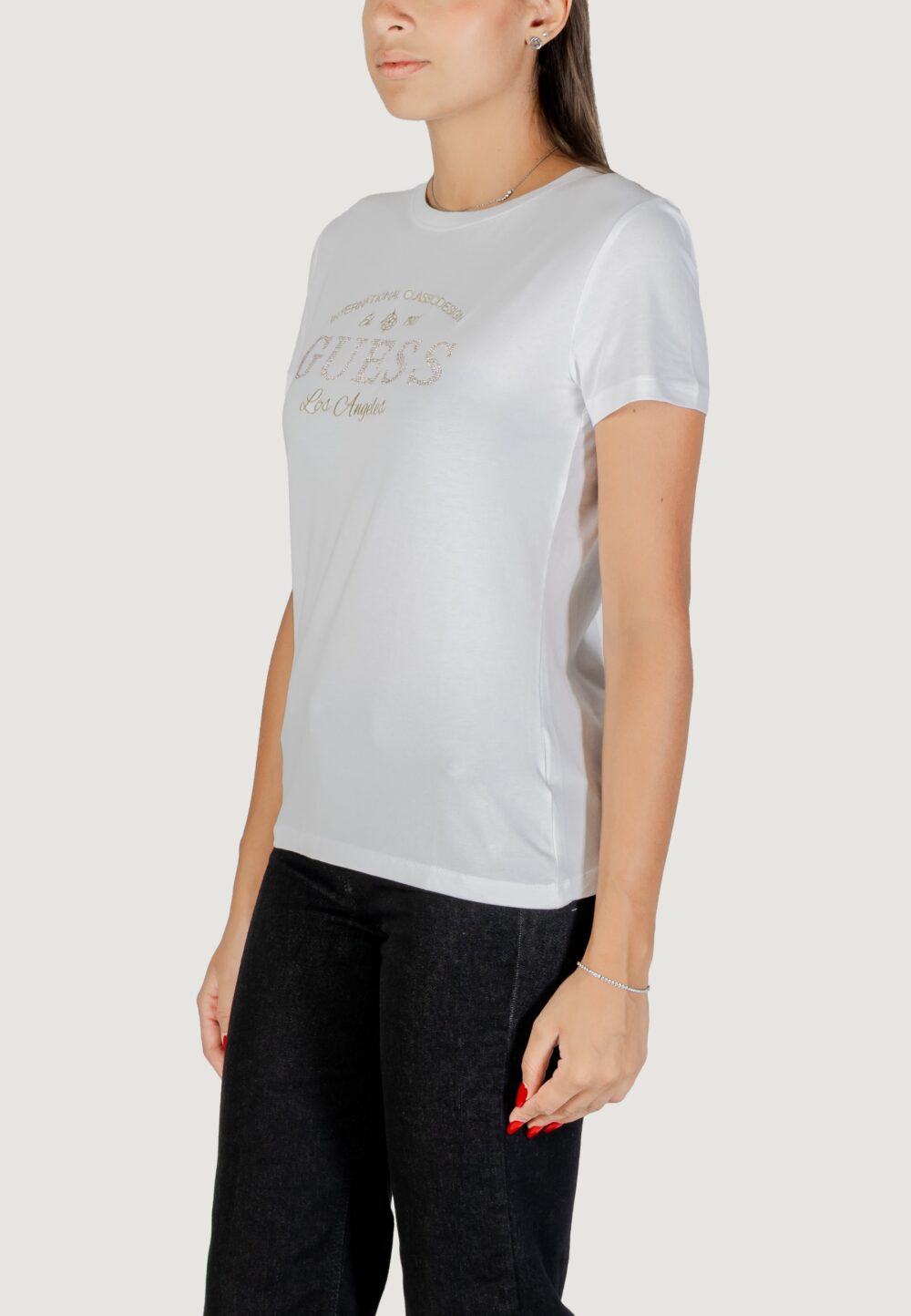 T-shirt Guess MARINA SS CN T-SHIRT Bianco - Foto 4