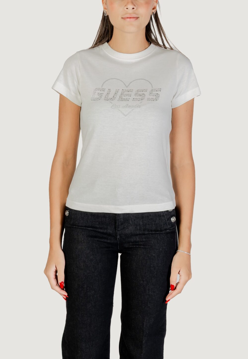 T-shirt Guess NARCISO CN T-SHIRT Latte - Foto 1