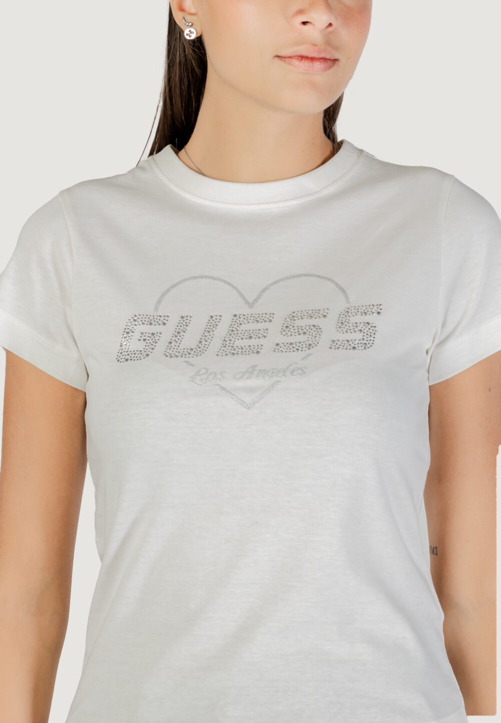 T-shirt Guess NARCISO CN T-SHIRT Latte - Foto 2
