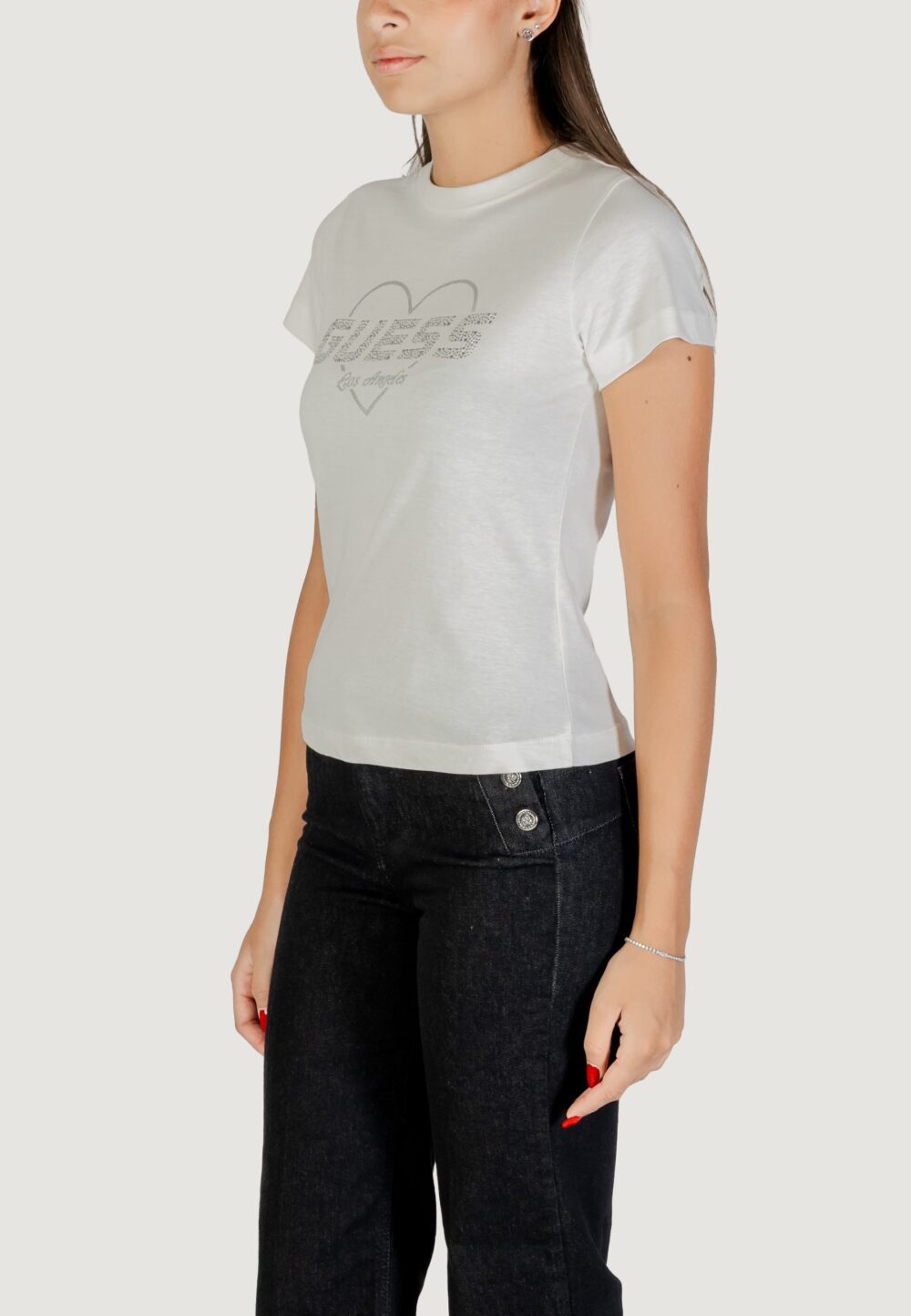 T-shirt Guess NARCISO CN T-SHIRT Latte - Foto 3