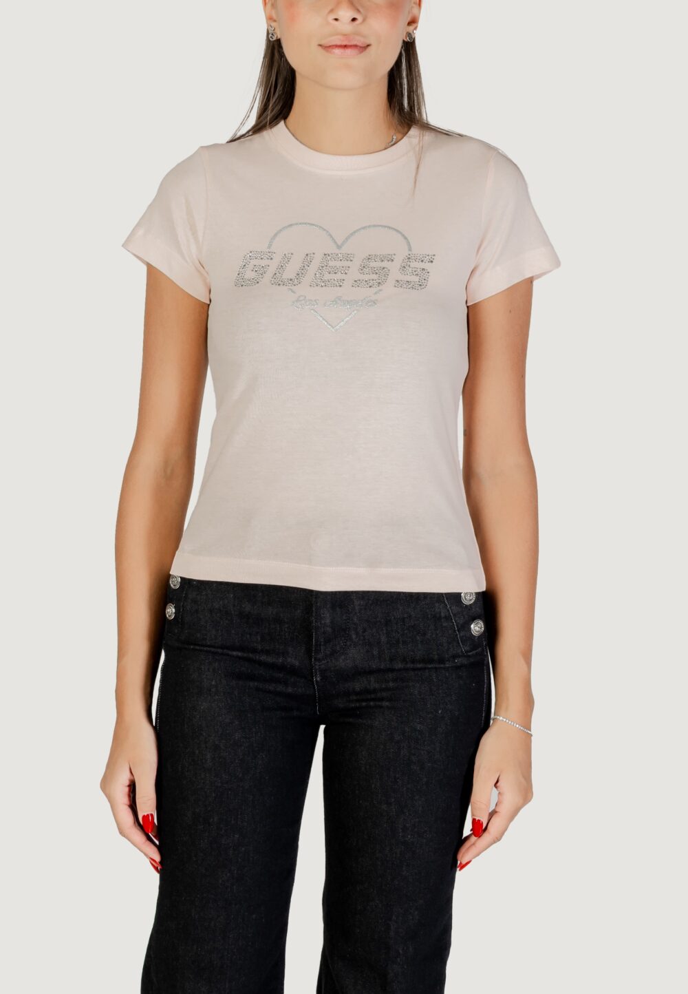 T-shirt Guess NARCISO CN T-SHIRT Rosa - Foto 1