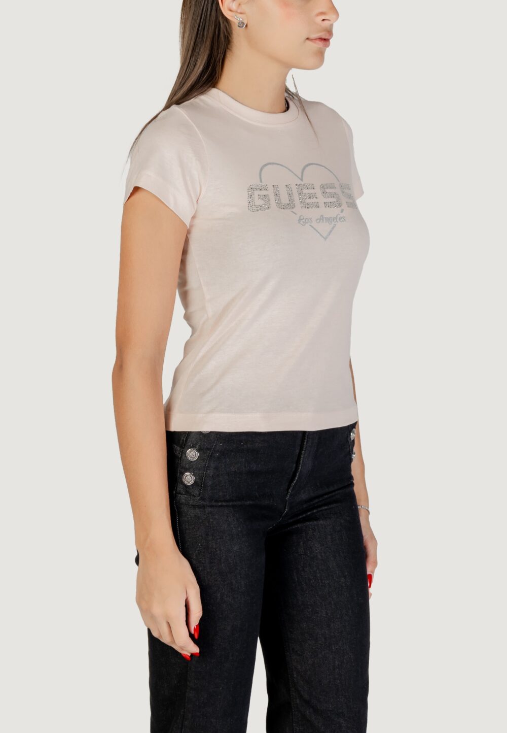 T-shirt Guess NARCISO CN T-SHIRT Rosa - Foto 3