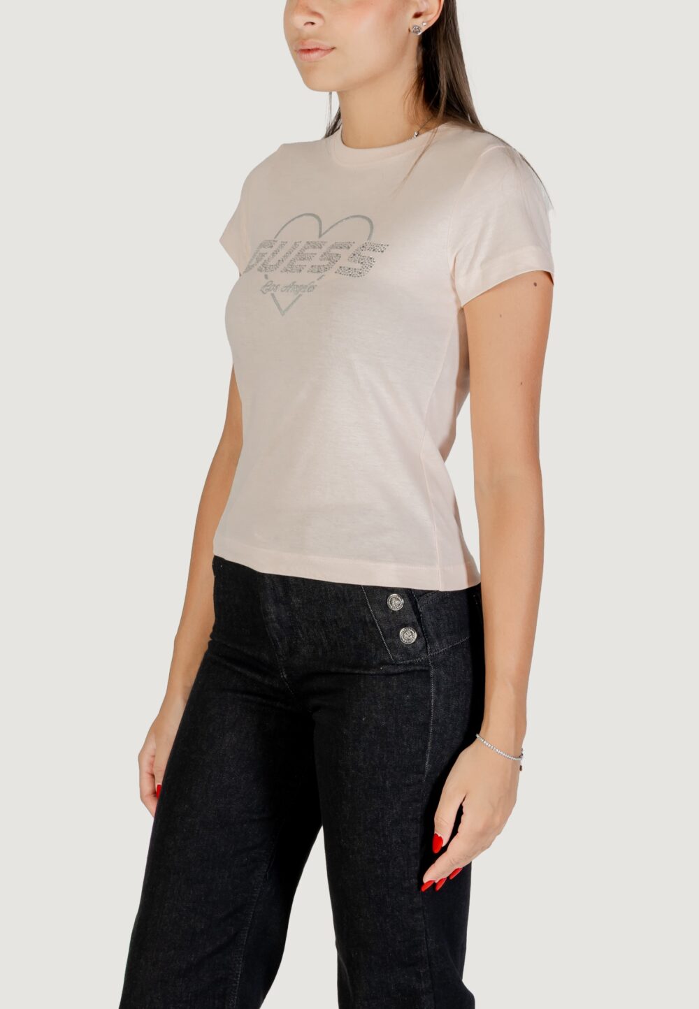 T-shirt Guess NARCISO CN T-SHIRT Rosa - Foto 4