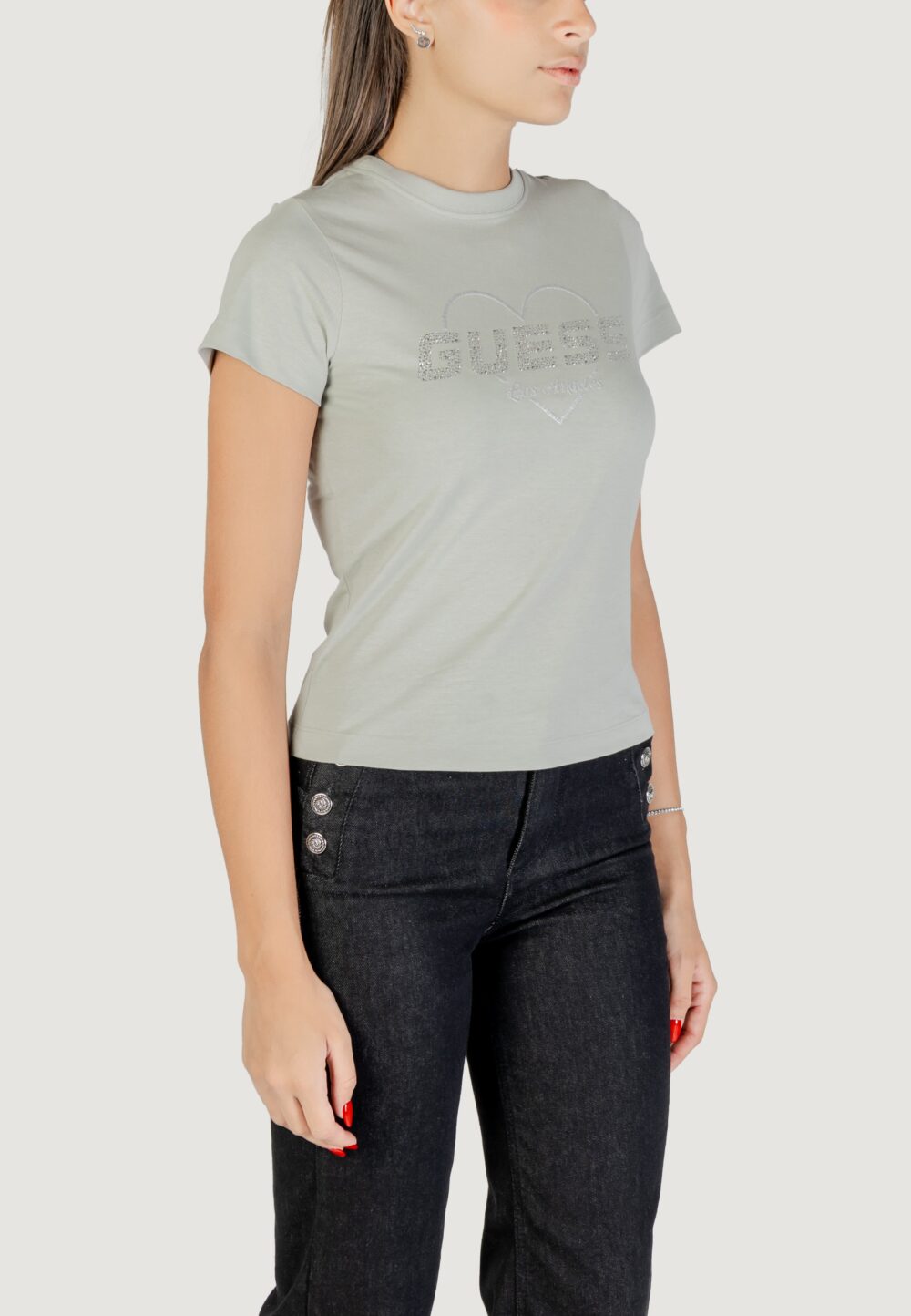 T-shirt Guess NARCISO CN T-SHIRT VERDE SALVIA - Foto 3