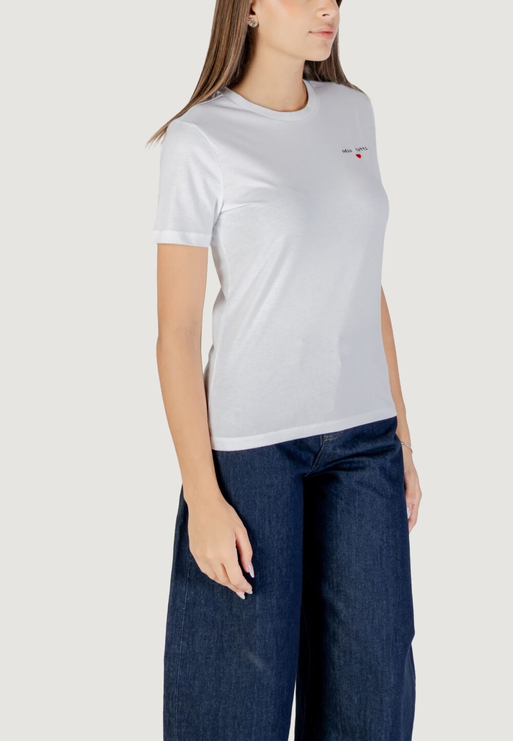 T-shirt Only ONLADELINA S/S TEE CS JRS Bianco - Foto 3