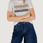 T-shirt Only Onltanya Life Reg S/S Leo Print Top Jrs Bianco - Foto 1