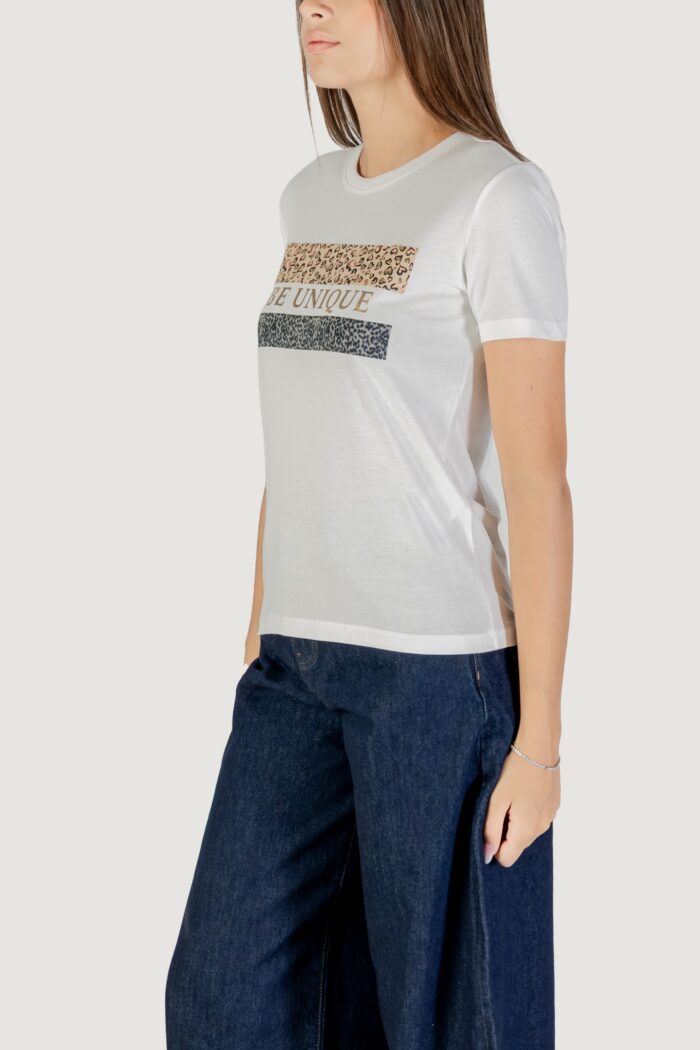 T-shirt Only Onltanya Life Reg S/S Leo Print Top Jrs Bianco