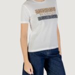 T-shirt Only Onltanya Life Reg S/S Leo Print Top Jrs Bianco - Foto 3