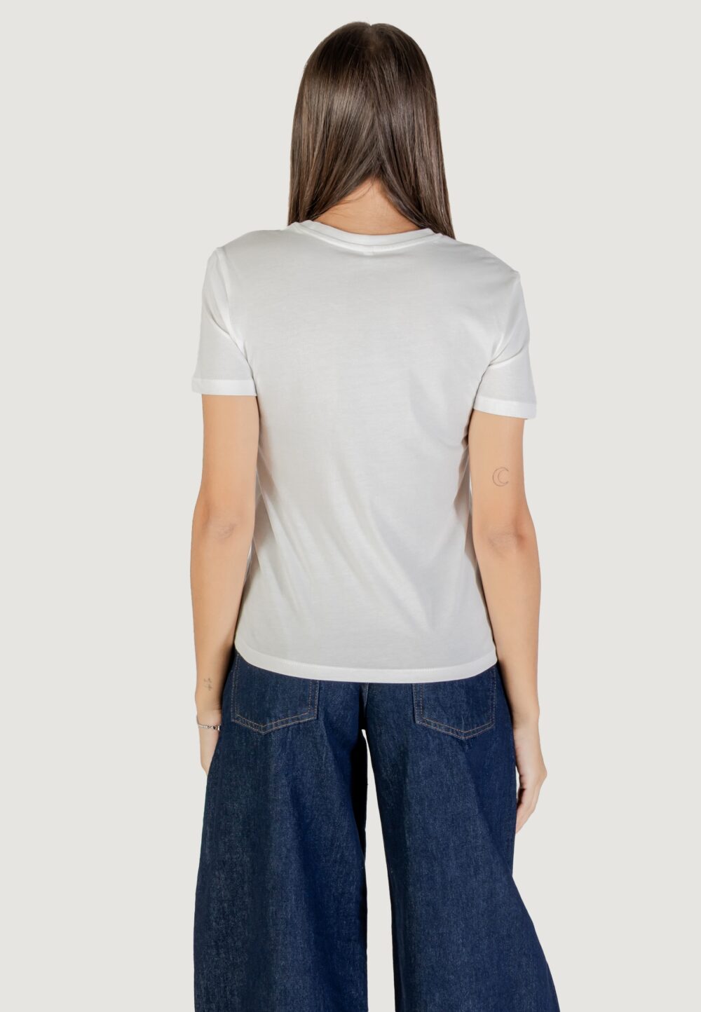 T-shirt Only Onltanya Life Reg S/S Leo Print Top Jrs Bianco - Foto 4