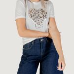 T-shirt Only Onltanya Life Reg S/S Leo Print Top Jrs Latte - Foto 1