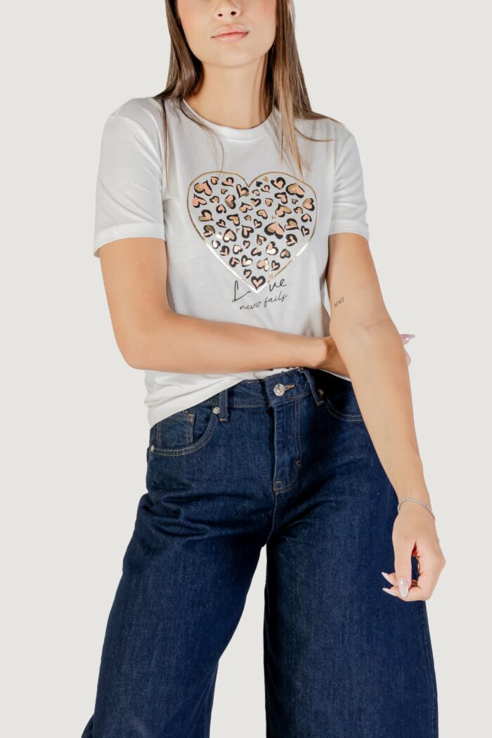 T-shirt Only Onltanya Life Reg S/S Leo Print Top Jrs Latte