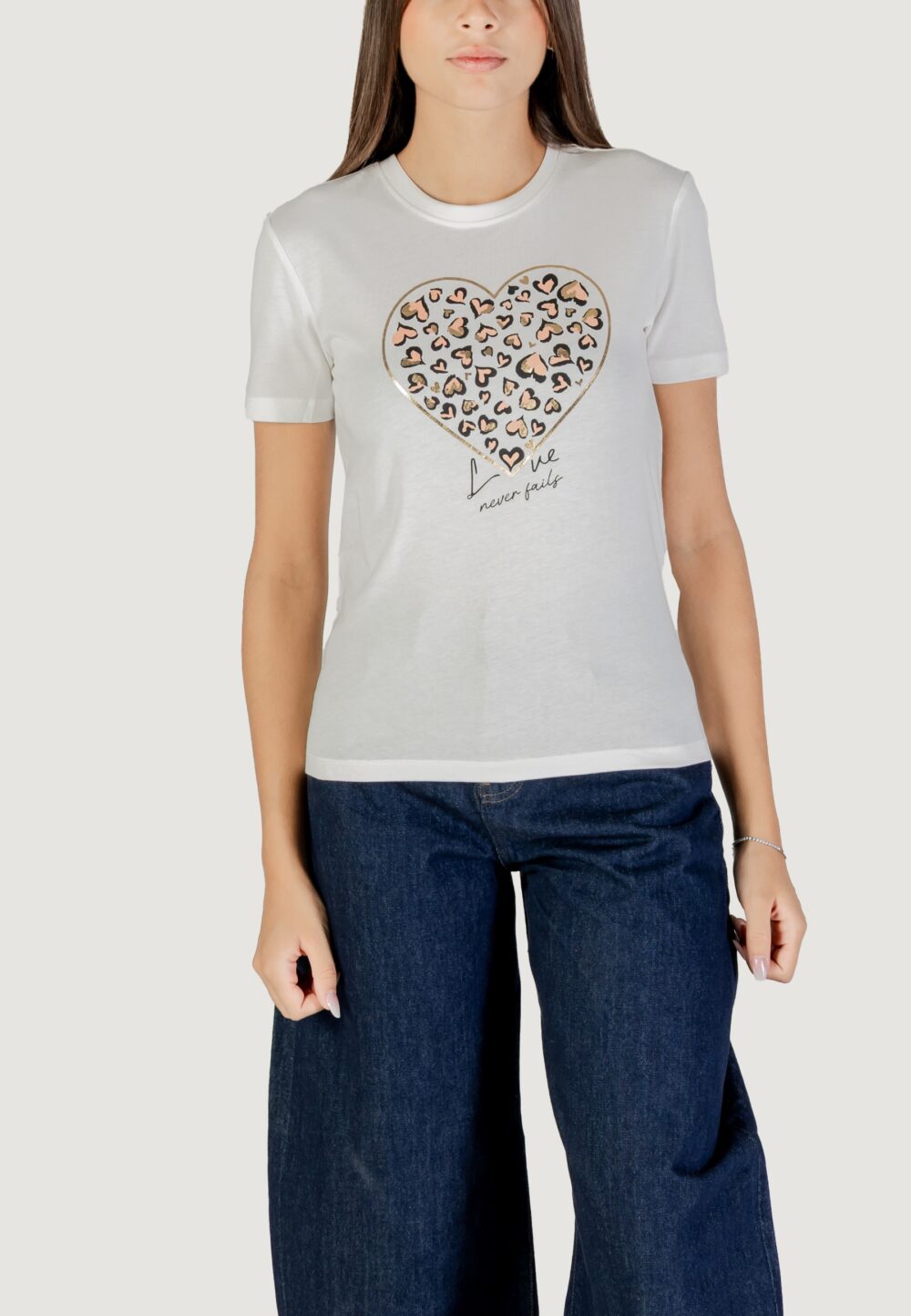 T-shirt Only Onltanya Life Reg S/S Leo Print Top Jrs Latte - Foto 5