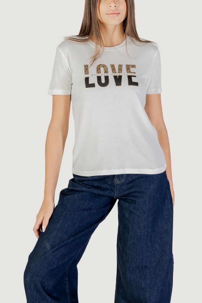 T-shirt Only Onltanya Life Reg S/S Leo Print Top Jrs Panna
