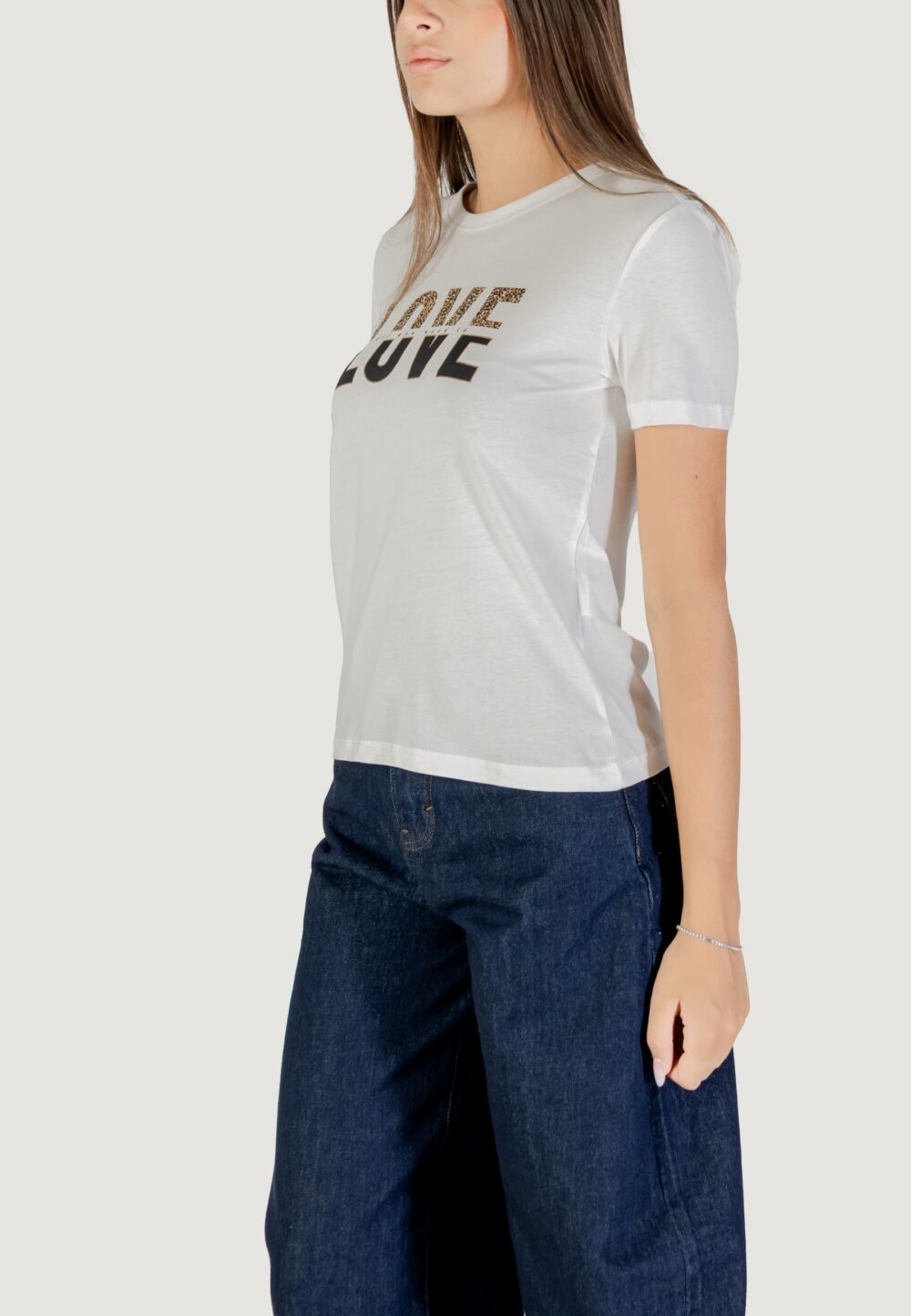 T-shirt Only Onltanya Life Reg S/S Leo Print Top Jrs Panna - Foto 2