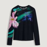 T-shirt manica lunga Desigual TS_LENA Nero - Foto 5