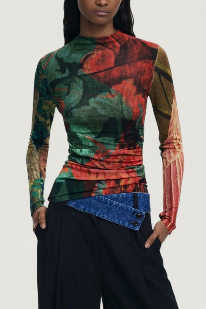 T-shirt manica lunga Desigual JERS_TAPIZ_LACROI Verde – 25WWJF48