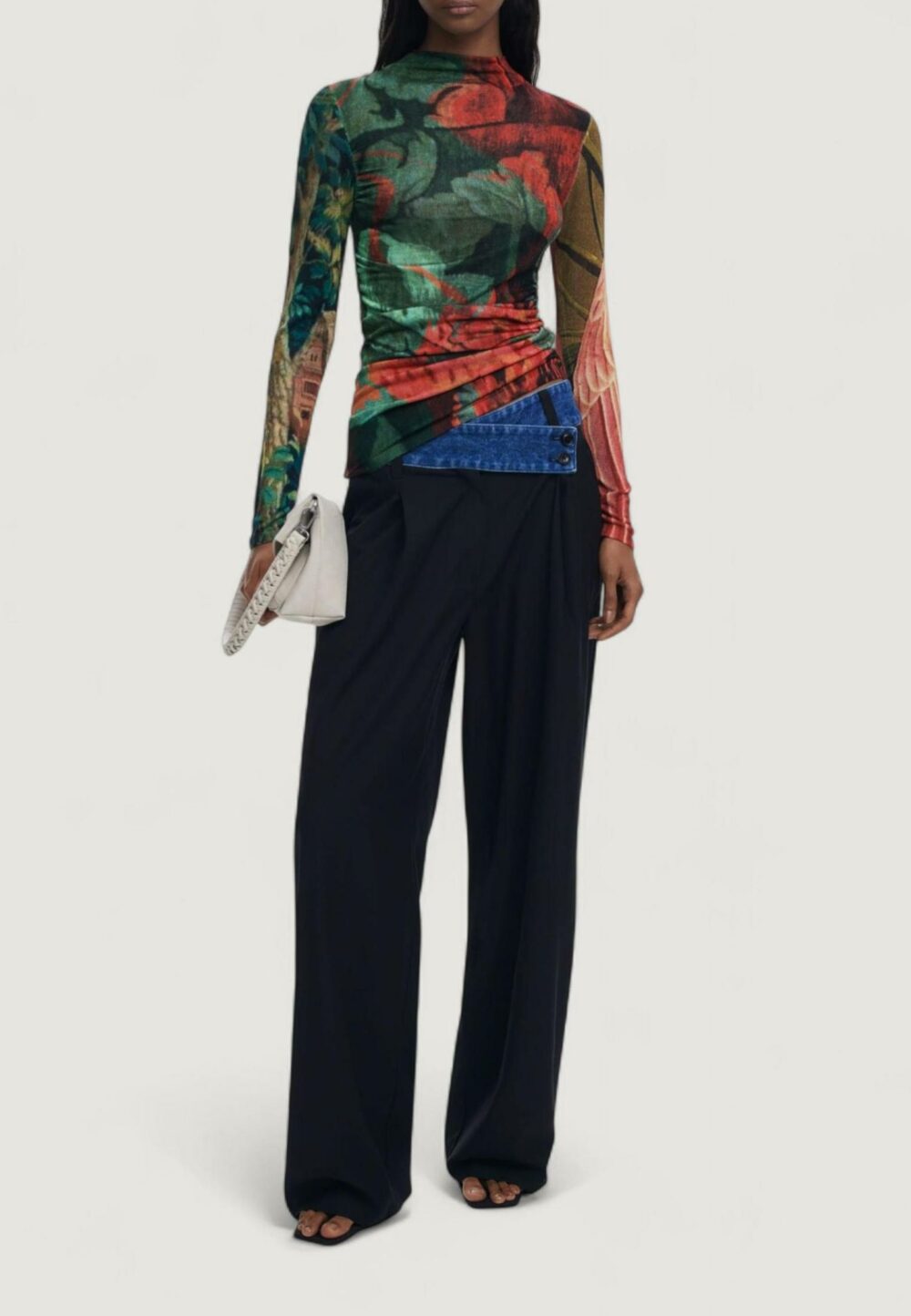 T-shirt manica lunga Desigual JERS_TAPIZ_LACROI Verde - Foto 2