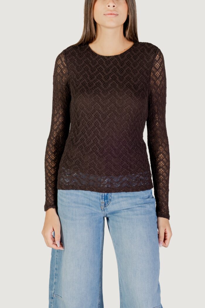 T-shirt manica lunga Only Onlangila L/S Top Box Jrs Caffe’