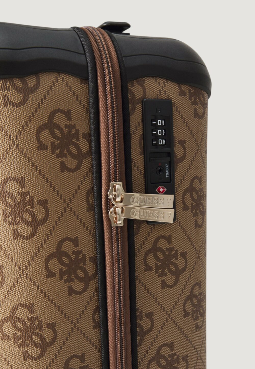Valigia Guess BERTA 18 IN 8-WHEELER Marrone - Foto 4