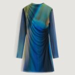 Vestito corto Desigual VEST_SHIRA Azzurro - Foto 4