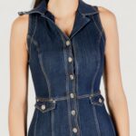 Vestito corto Guess DESTINY DRESS Dark Blue Denim - Foto 2