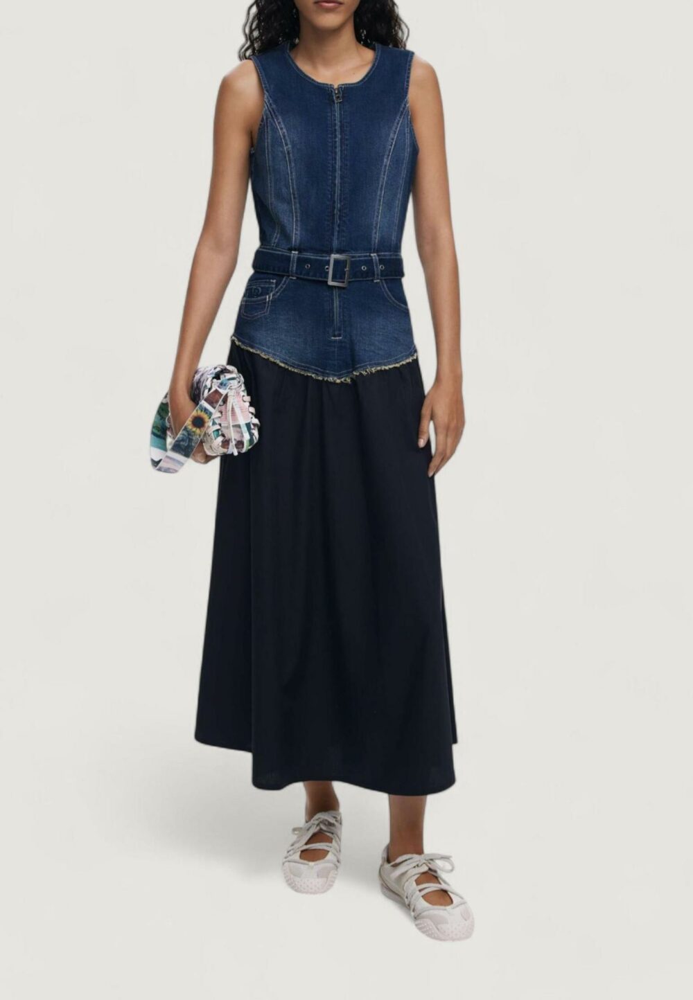 Vestito lungo Desigual VEST_POPLIN Denim - Foto 1