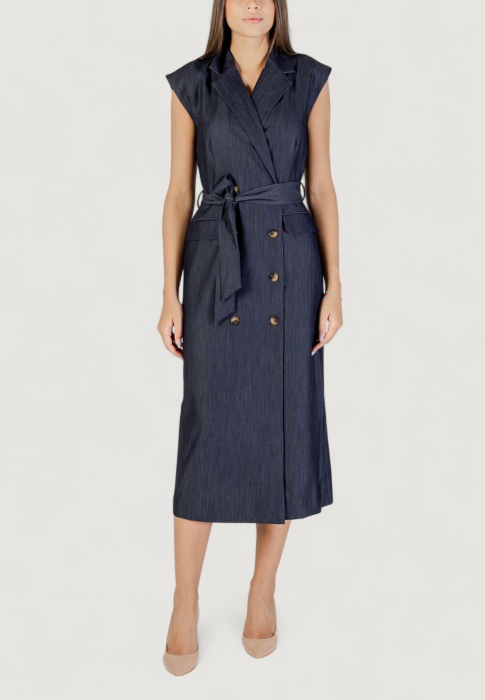 Vestito lungo ICHI IHJUMI DR Blue scuro - Foto 1