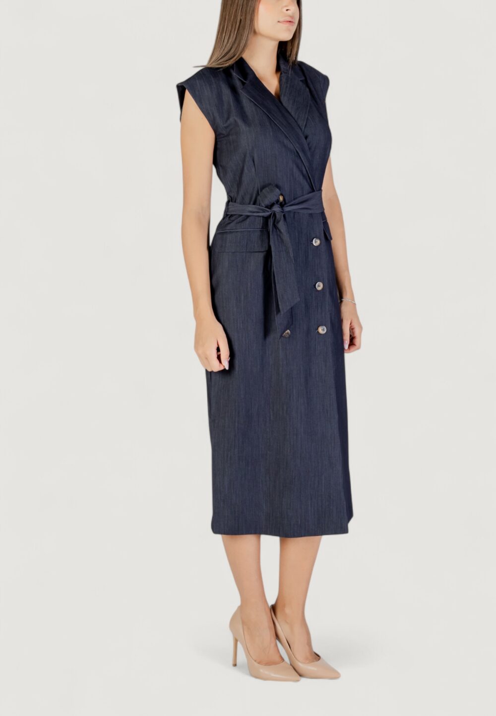 Vestito lungo ICHI IHJUMI DR Blue scuro - Foto 3