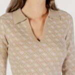 Vestito midi Guess LS POLO AUBREY 4G SWTR DRESS Beige - Foto 2