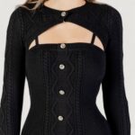Vestito midi Guess LS SHRUG CABLE DAPHNE DRS Nero - Foto 3