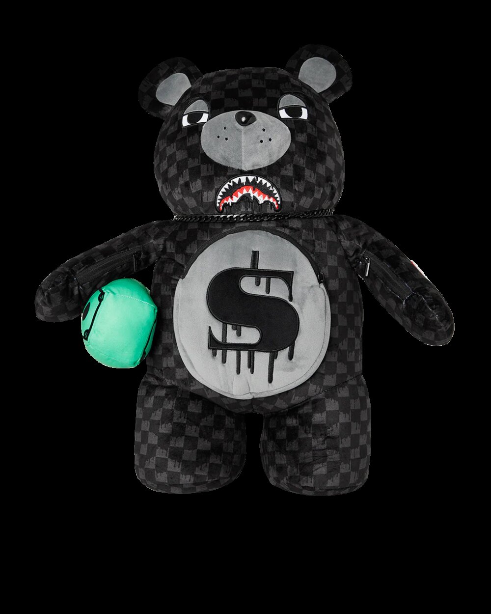 Zaino Sprayground DRIPPING SHARKS IN PARIS MONEYBEAR TEDDY BEAR Nero - Foto 1