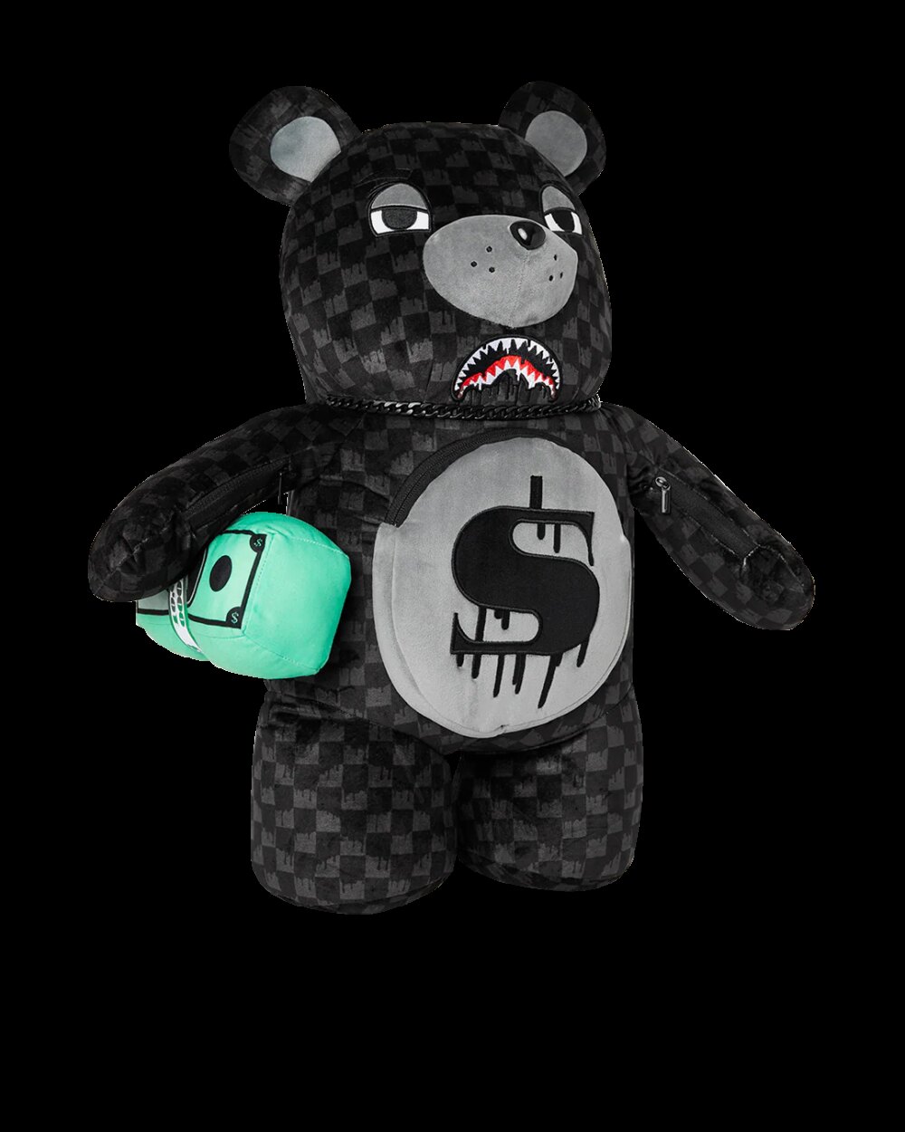 Zaino Sprayground DRIPPING SHARKS IN PARIS MONEYBEAR TEDDY BEAR Nero - Foto 3