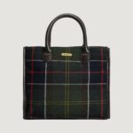 Borsa Barbour BARRHILL TARTAN TOTE BAG Verde Scuro - Foto 1