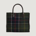 Borsa Barbour BARRHILL TARTAN TOTE BAG Verde Scuro - Foto 2