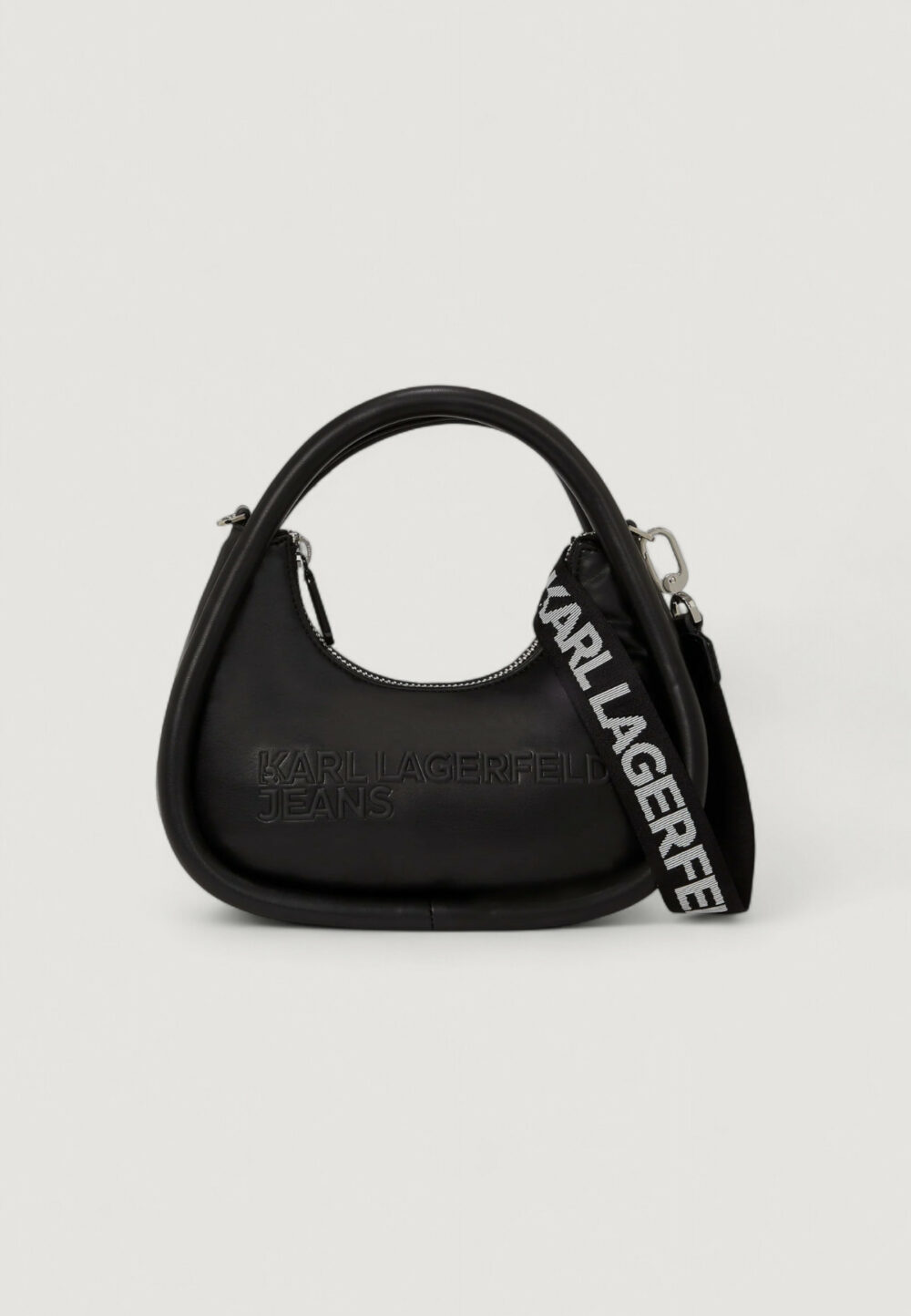 Borsa Karl Lagerfeld Jeans KLJ Puffy Pu Top Handle Nero - Foto 1