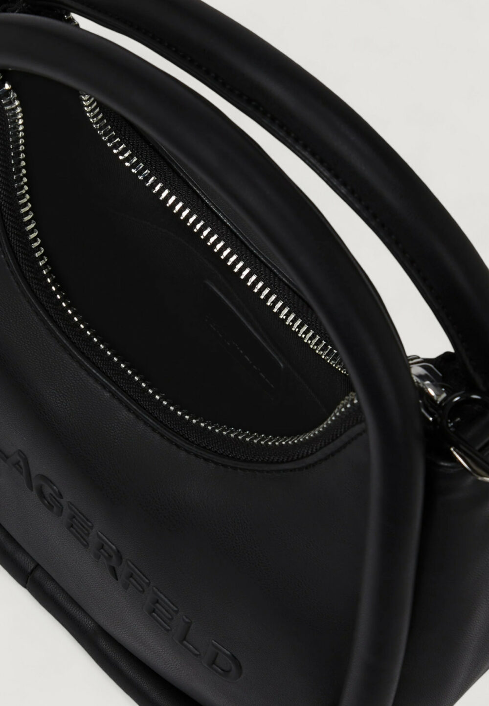 Borsa Karl Lagerfeld Jeans KLJ Puffy Pu Top Handle Nero - Foto 4