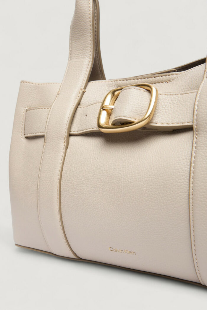 Borsa Calvin Klein BUCKLE MINI TOTE WITH STRAP GRIGIO PERLA – LV04F3295G