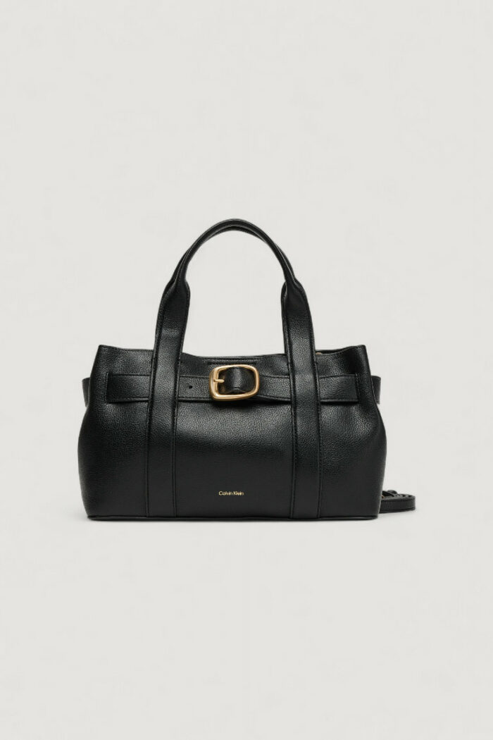 Borsa Calvin Klein BUCKLE MINI TOTE WITH STRAP Nero – LV04F3295G