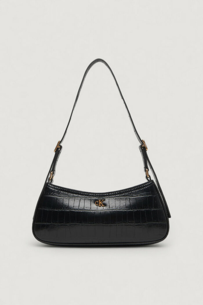 Borsa Calvin Klein CK CROC SMALL SHOULDER BAG Nero – LV04F3283G