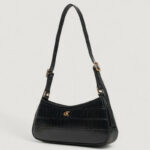 Borsa Calvin Klein CK CROC SMALL SHOULDER BAG Nero - Foto 4