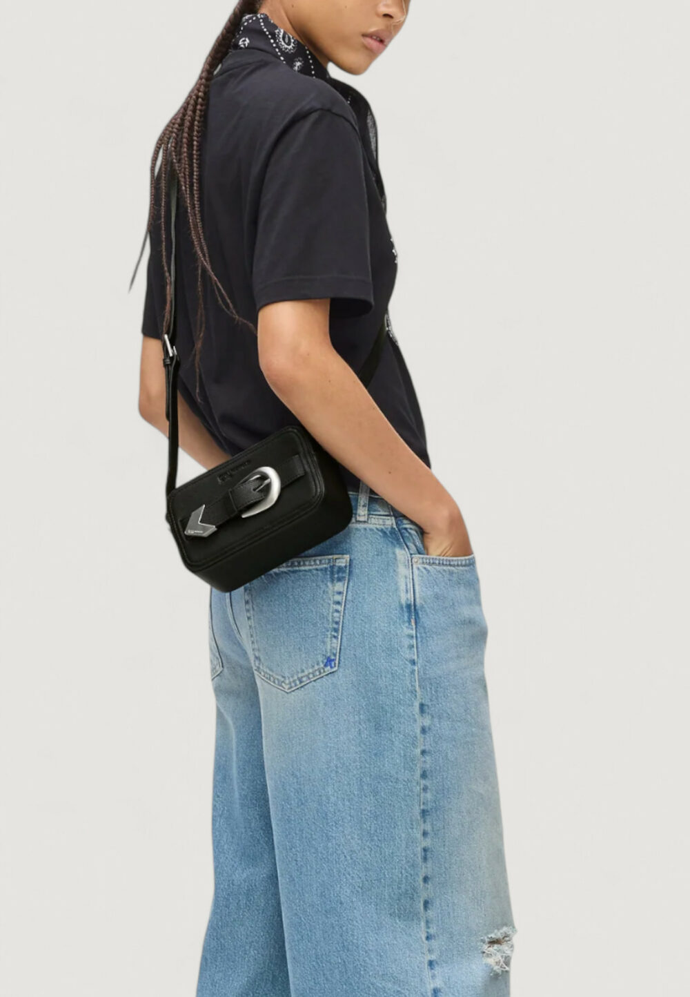 Borsa Karl Lagerfeld Jeans KLJ Western Camera Bag Nero - Foto 3
