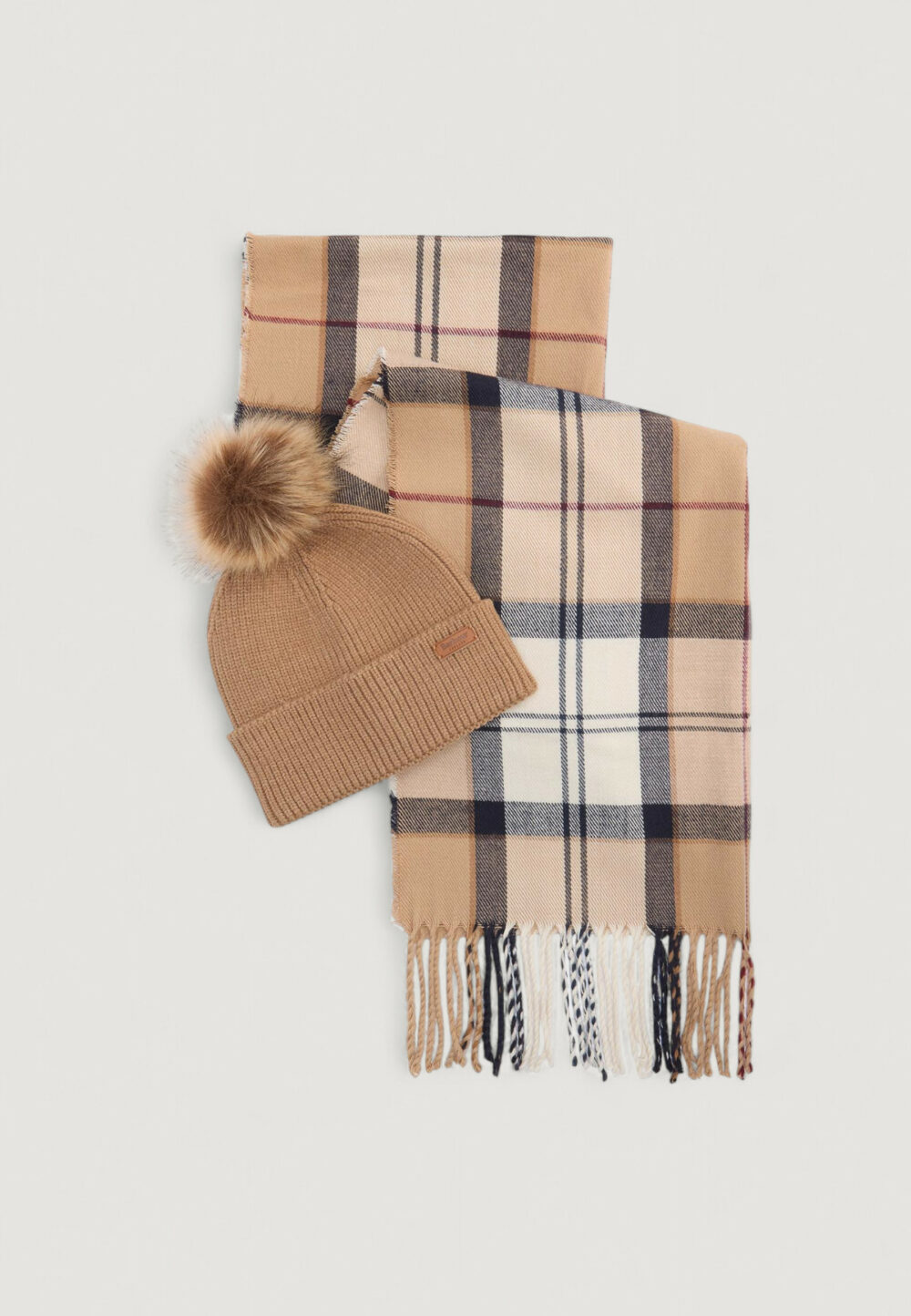 Box sciarpa e cappello Barbour DOVER BEANIE & HAILES SCARF Beige - Foto 1