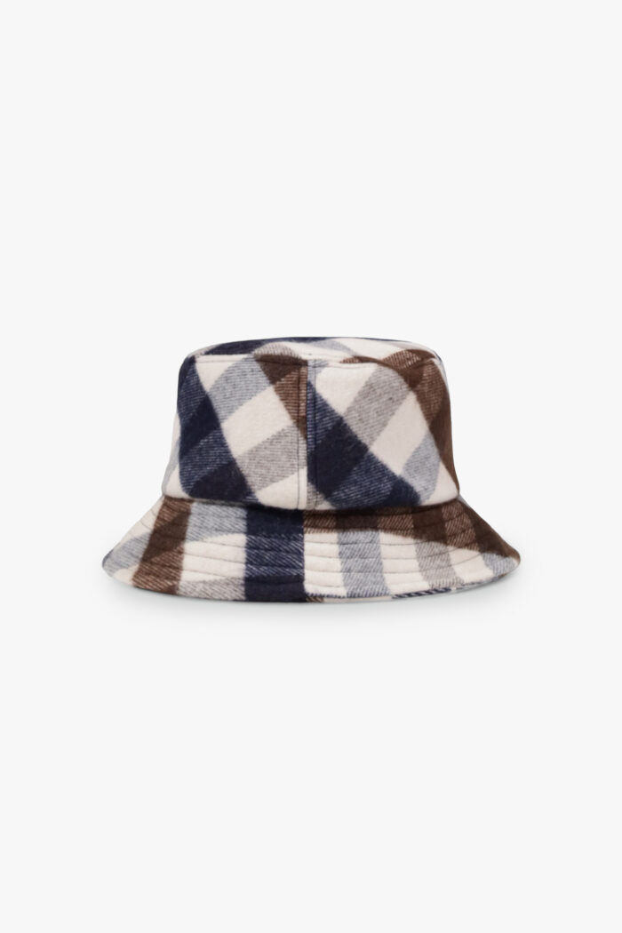 Cappello alla pescatora Aquascutum Active CLUB CHECK BUCKET HAT Beige – Bianco