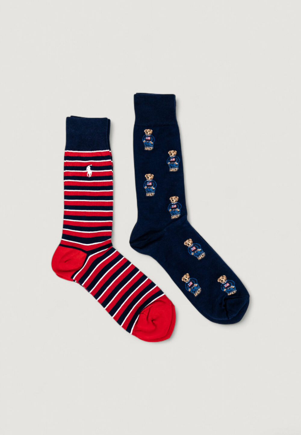 Calzini Lunghi Ralph Lauren A OB/STRIPE-CREW SOCK-2 PACK Blu - Foto 2